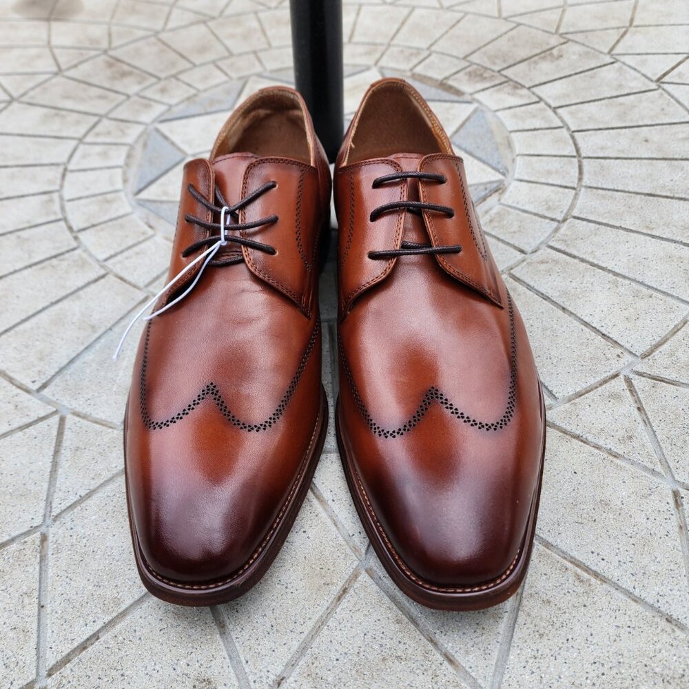 Lord & Taylor Lafayette Luxury Styles Leather Wingtip Oxfords 11 - Picture 3 of 13